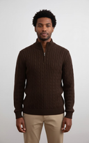 Men’s Half-Zip Cable Knit Sweater