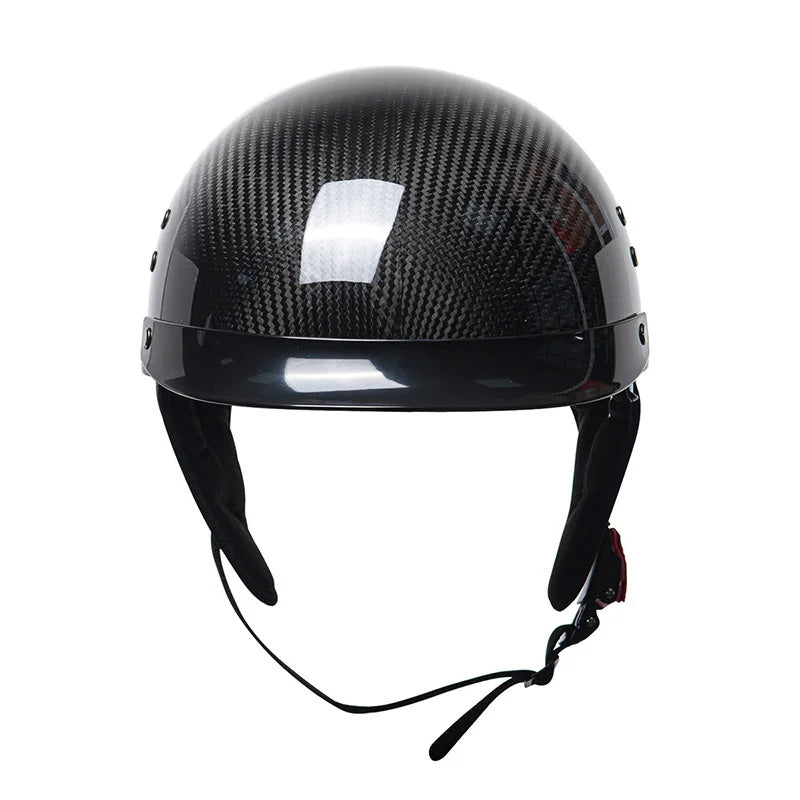 Skuggor NovaWeave CarbonLine Retro Half-Face Helmet DOT and ECE Approved