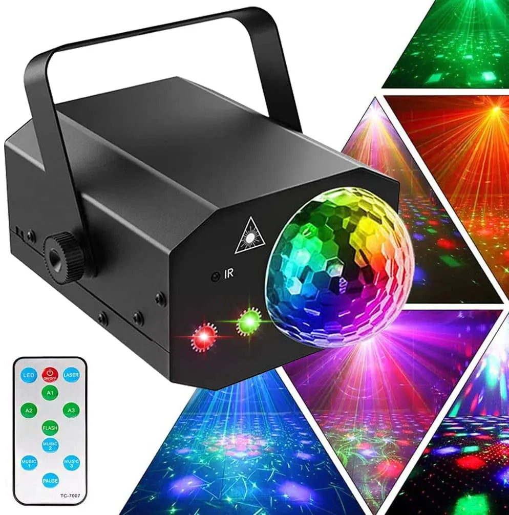 Skuggor Two In One Laser Disco Light Sound Activated Strobe With Remote Control