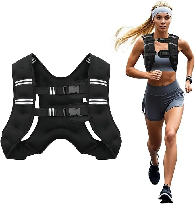 Skuggor Adjustable Weighted Vest With Reflective Stripes For Training Workouts