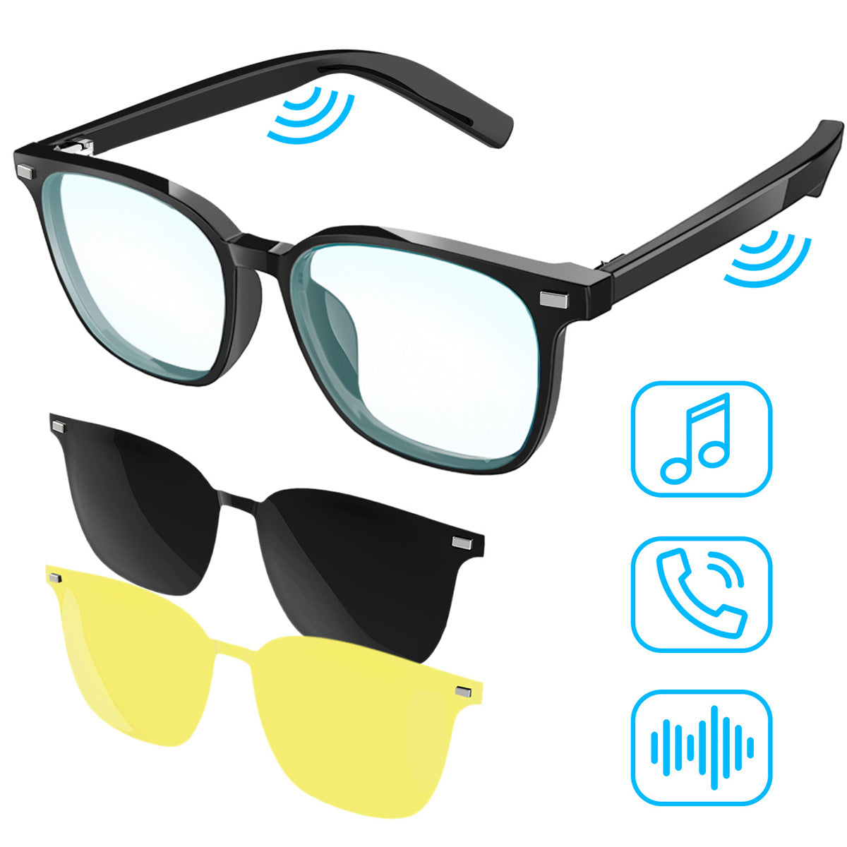 Bluetooth Smart Glasses with Detachable Lenses