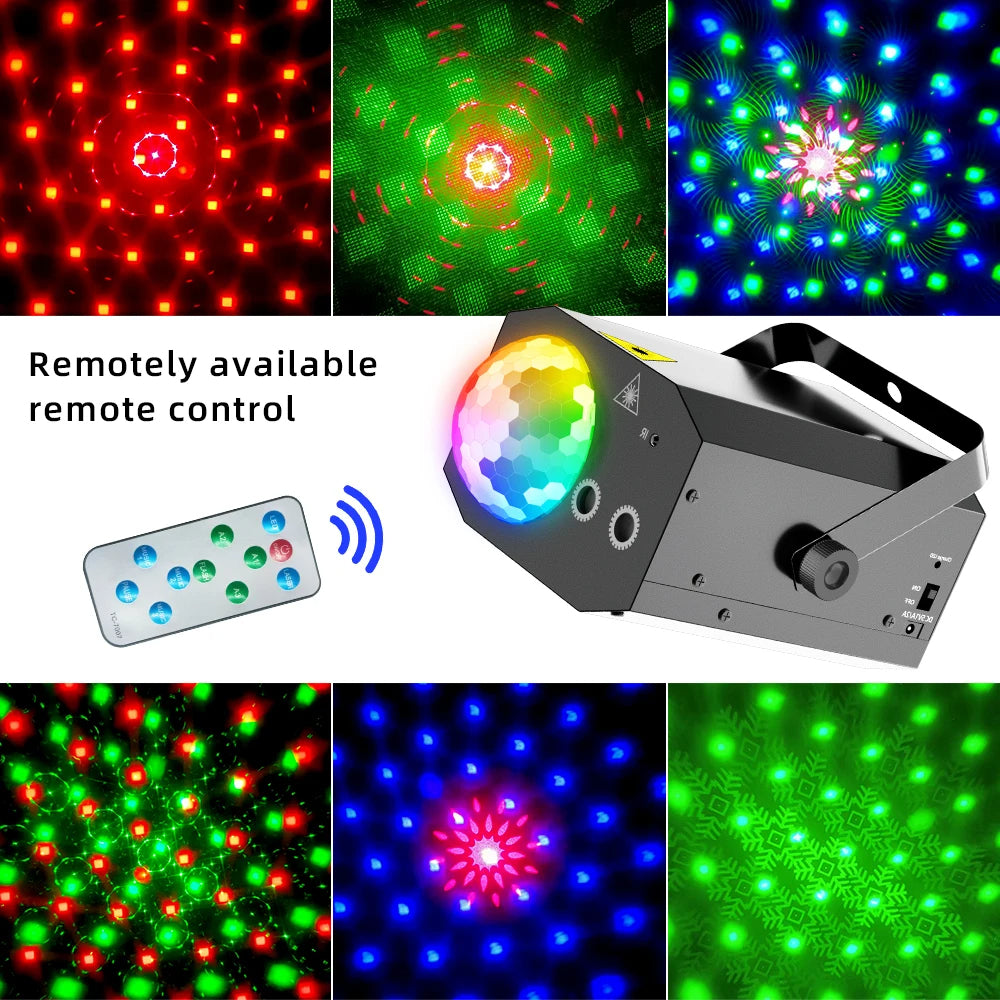 Skuggor Two In One Laser Disco Light Sound Activated Strobe With Remote Control
