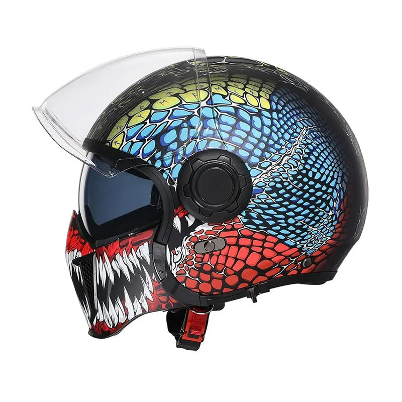 Skuggor Retro Modular Motorcycle Helmet Twin Lens DOT ECE