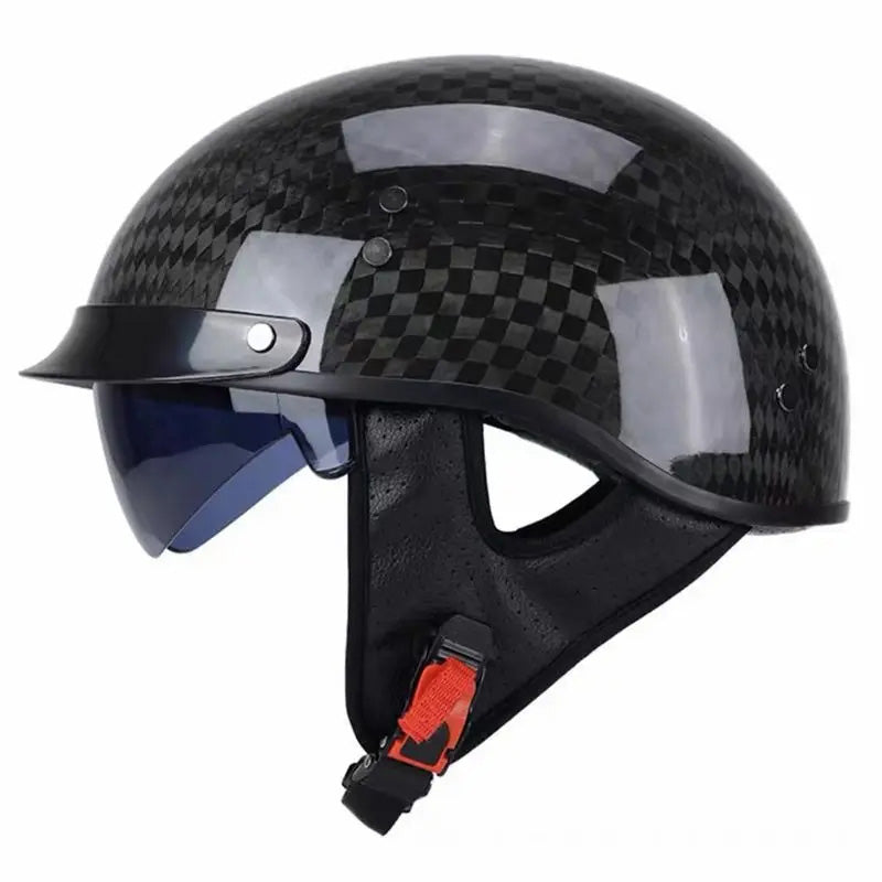 Skuggor NovaWeave CarbonLine Retro Half-Face Helmet DOT and ECE Approved