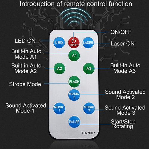 Skuggor Two In One Laser Disco Light Sound Activated Strobe With Remote Control