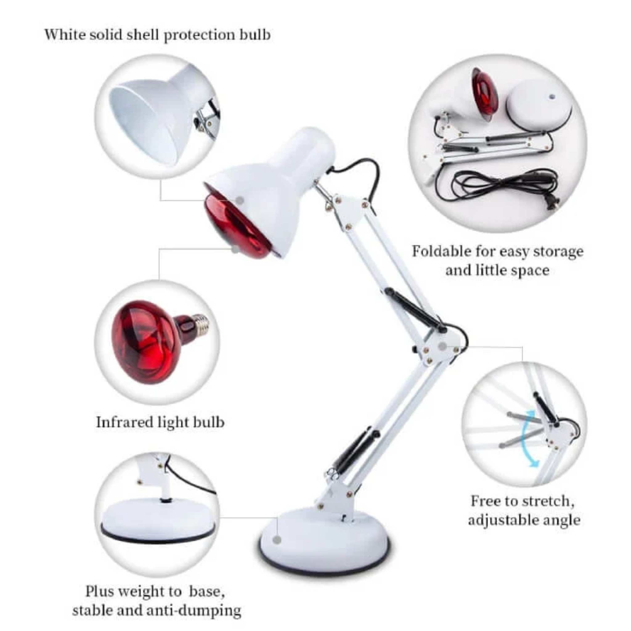 Skuggor Infrared Heating Lamp With Stand For Red Light Therapy