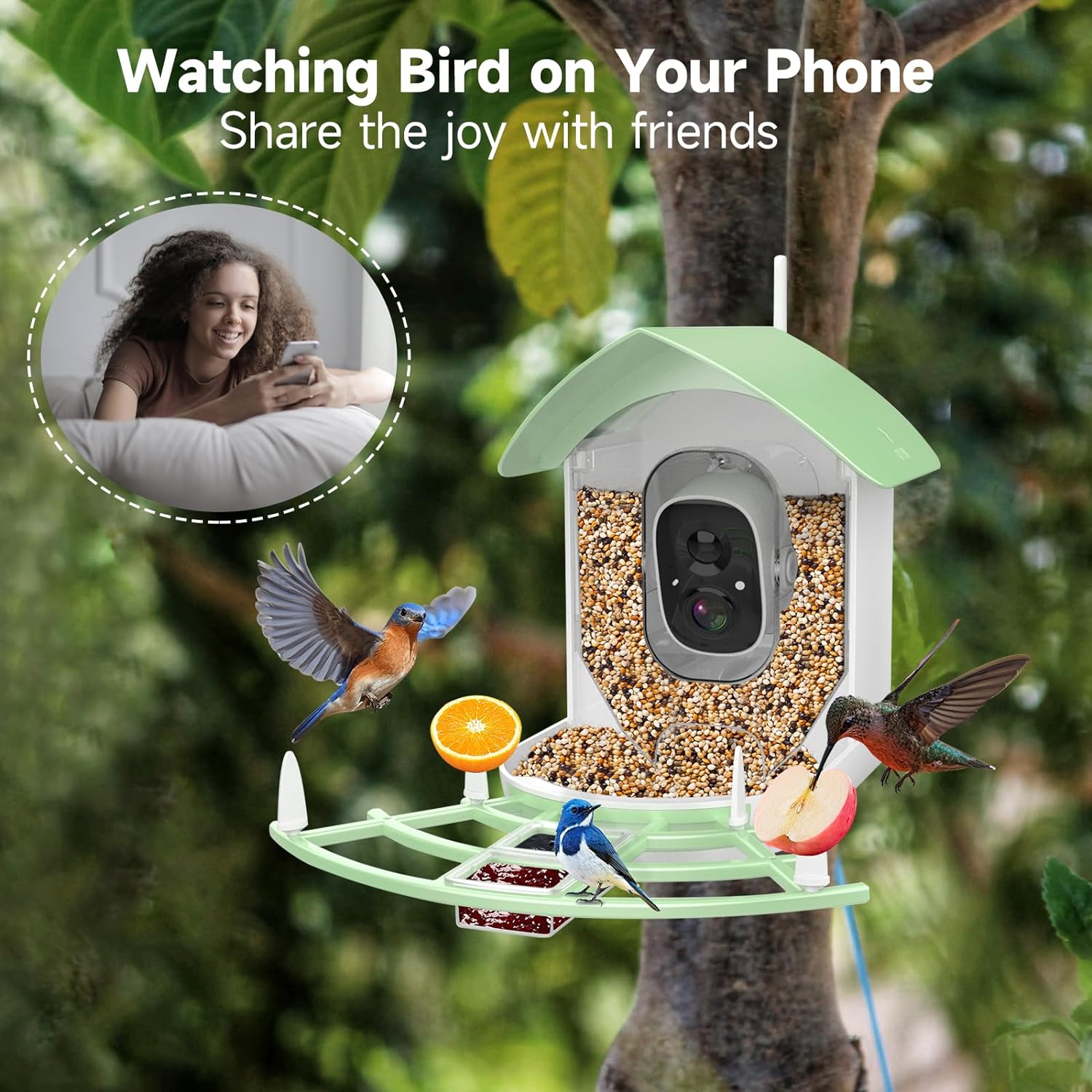 AveraEye AI-Powered Bird Feeder Camera With Night Vision