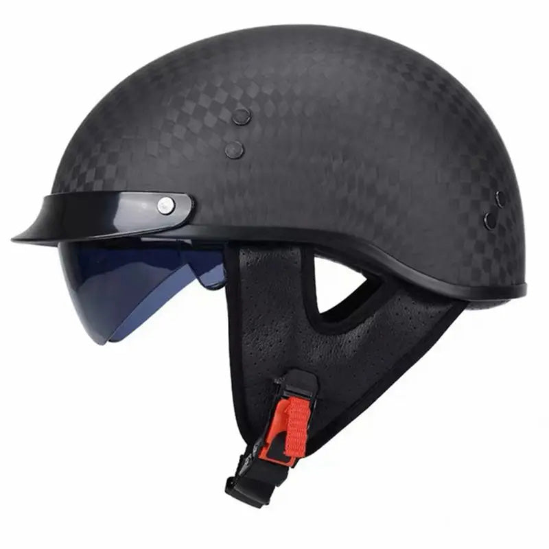 Skuggor NovaWeave CarbonLine Retro Half-Face Helmet DOT and ECE Approved