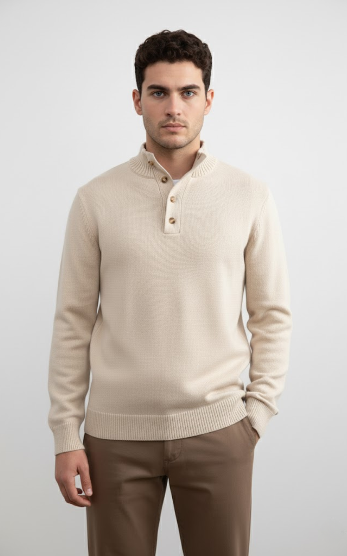 Men’s Button Collar Knit Sweater