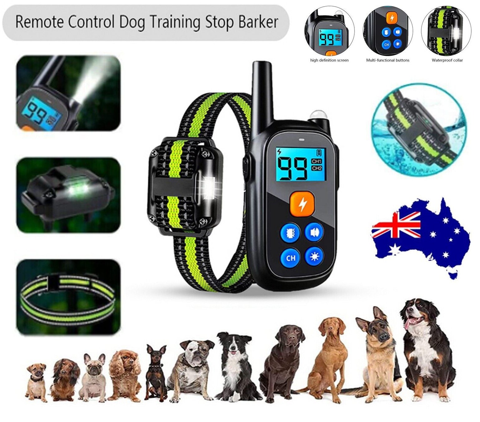 Skuggor Remote Control Anti Bark E Collar For Dog Training