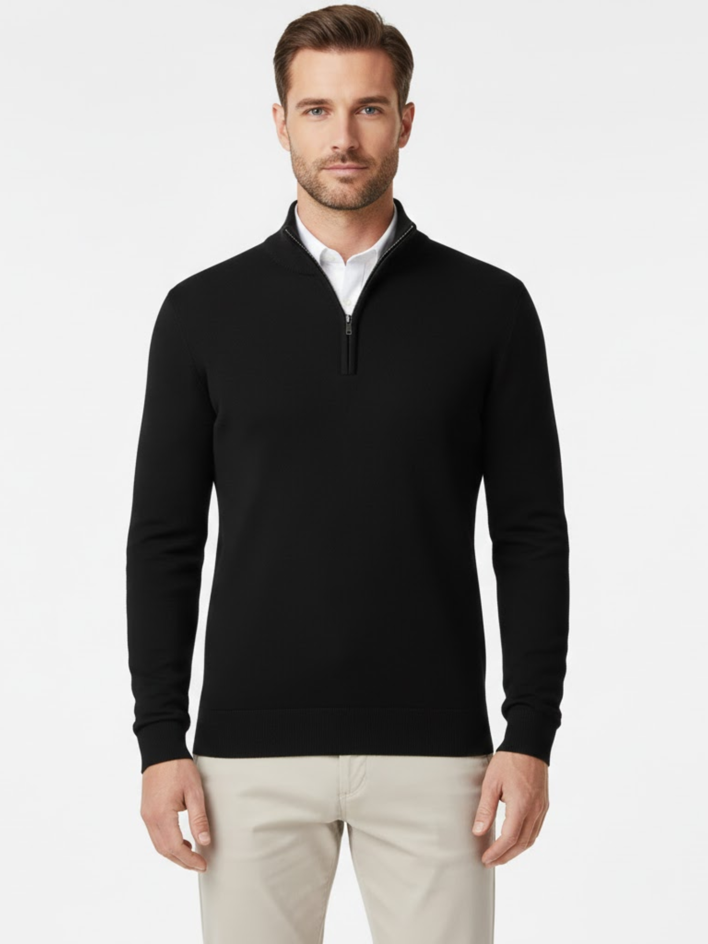 Men's Cashmere Blend Half-Zip Sweater
