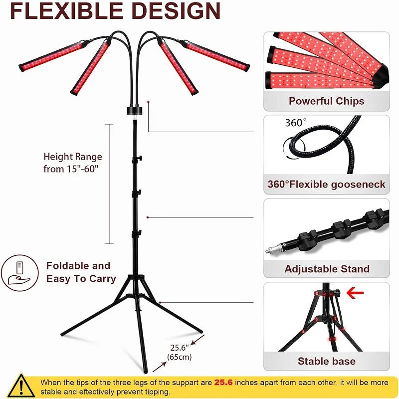 Skuggor Infrared And Red Light Therapy Lamp With Four Adjustable Heads
