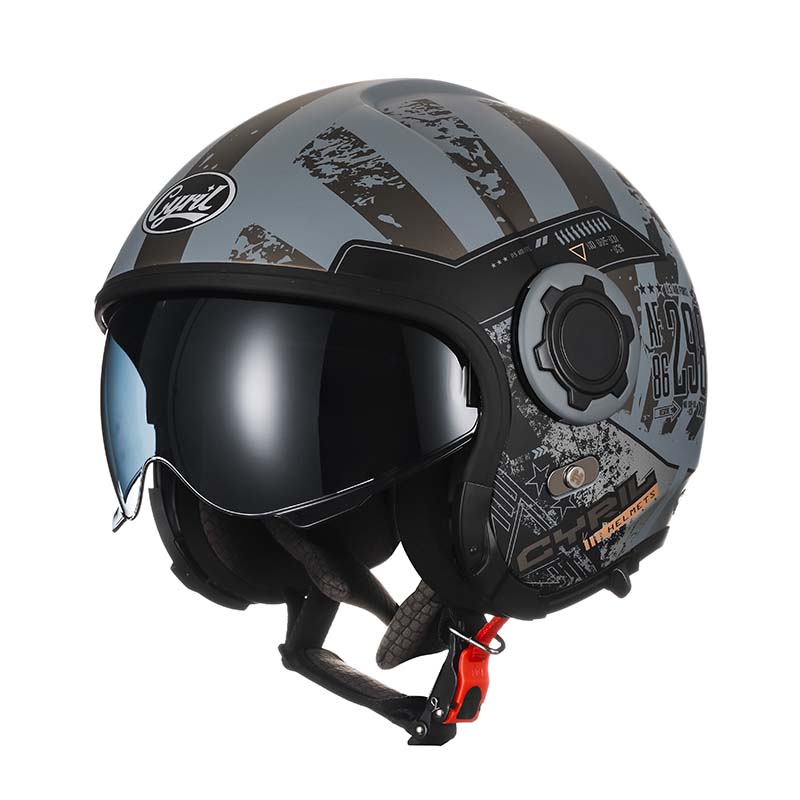 Skuggor Retro Modular Motorcycle Helmet Twin Lens DOT ECE