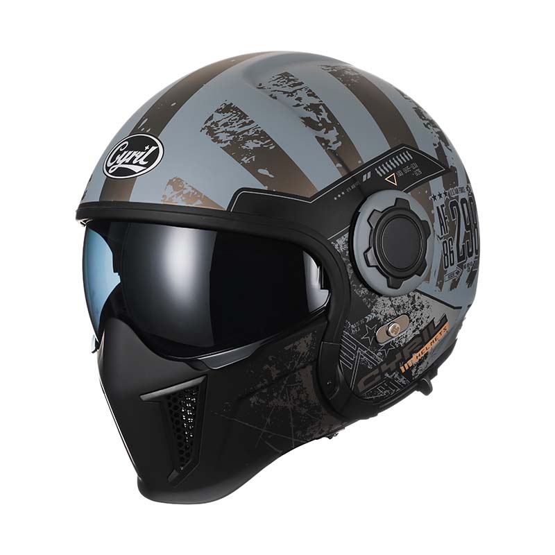 Skuggor Retro Modular Motorcycle Helmet Twin Lens DOT ECE