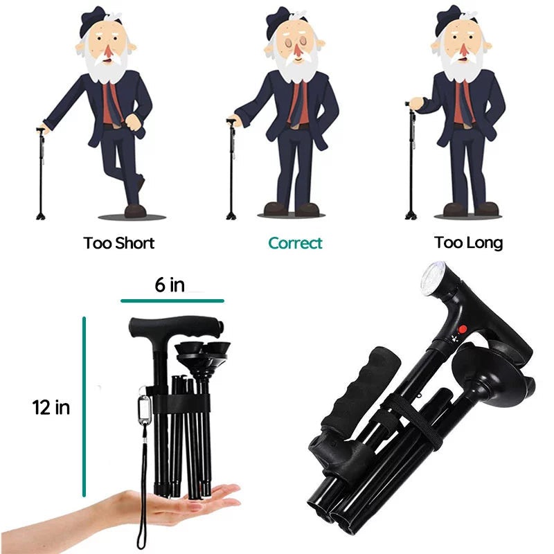Skuggor Multi-Functional Foldable LED Walking Cane