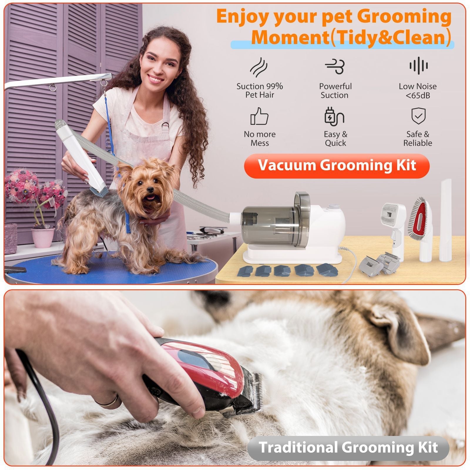 WhisperGroom™ | Dog Grooming Vacuum Kit