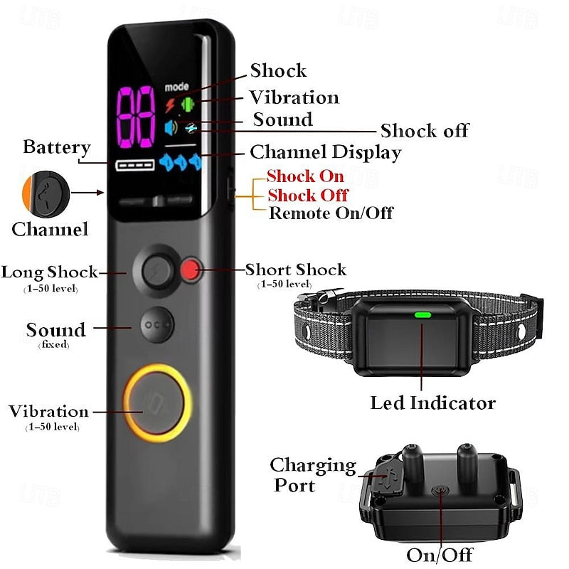 Skuggor Smart Dog Training Collar With Remote Control System For Pets
