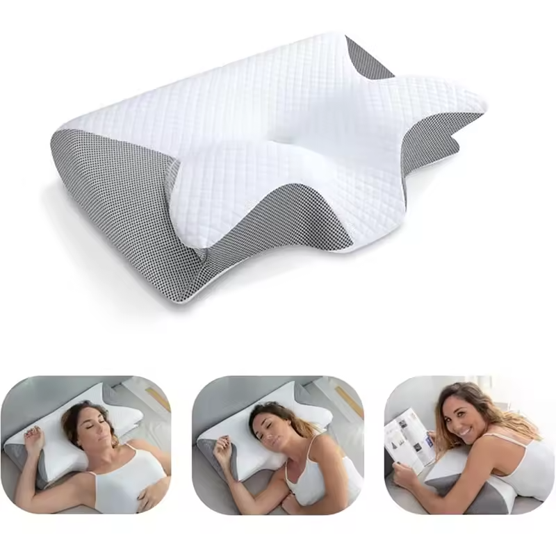 Skuggor Dual Function Memory Foam Cervical Pillow for Adjustable Orthopedic Neck Support