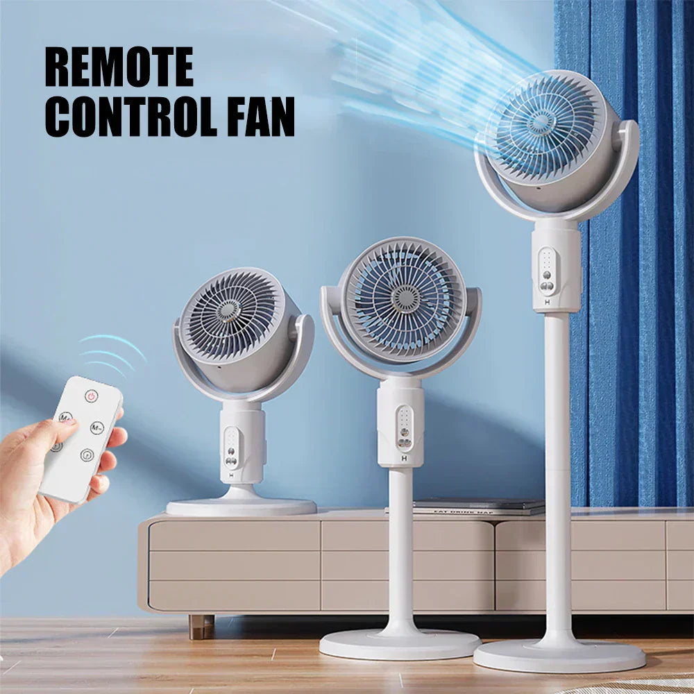 ZephyrWave 5-Speed Rechargeable Oscillating Fan Remote Timer