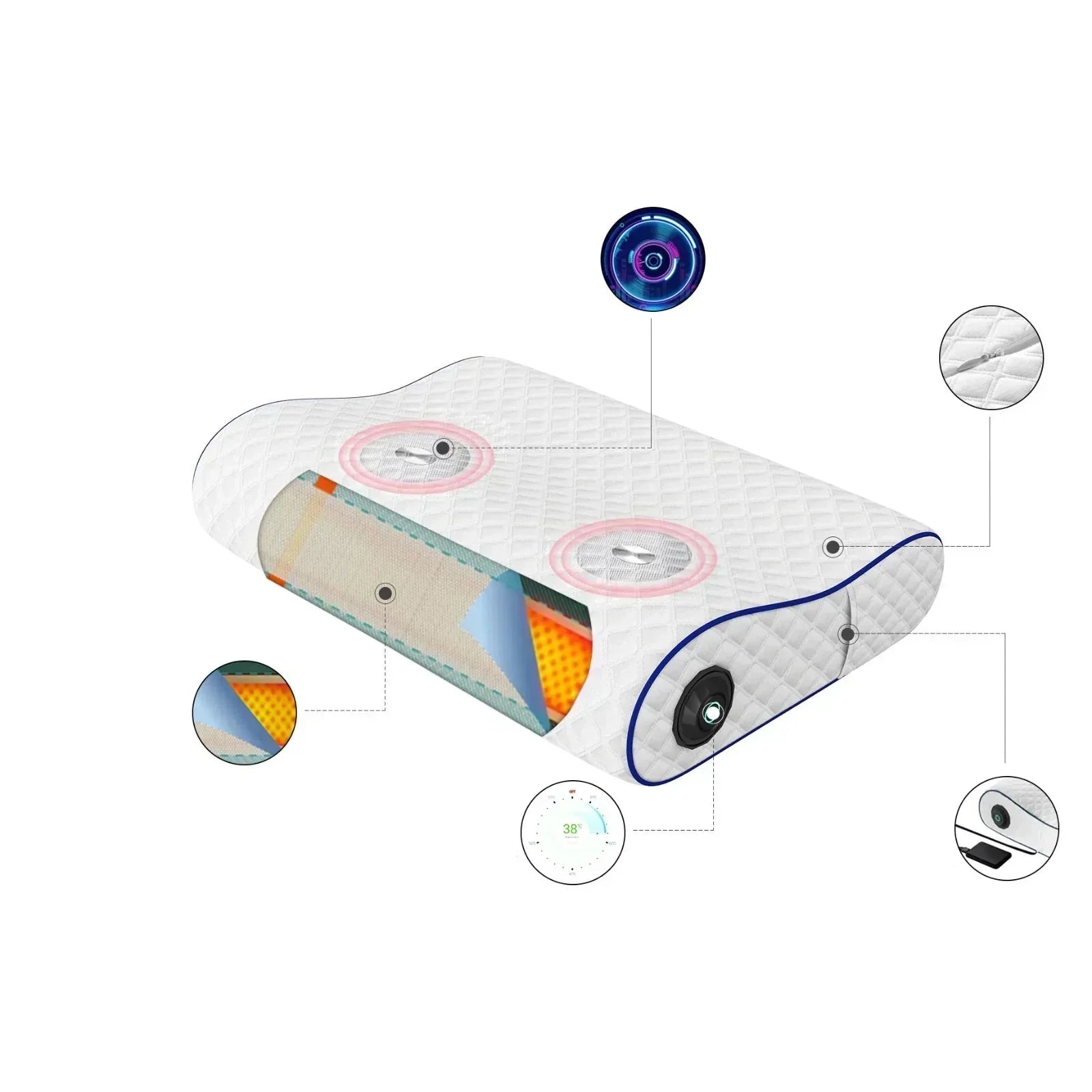 Vellora Premium Memory Foam Pillow with Integrated Speaker