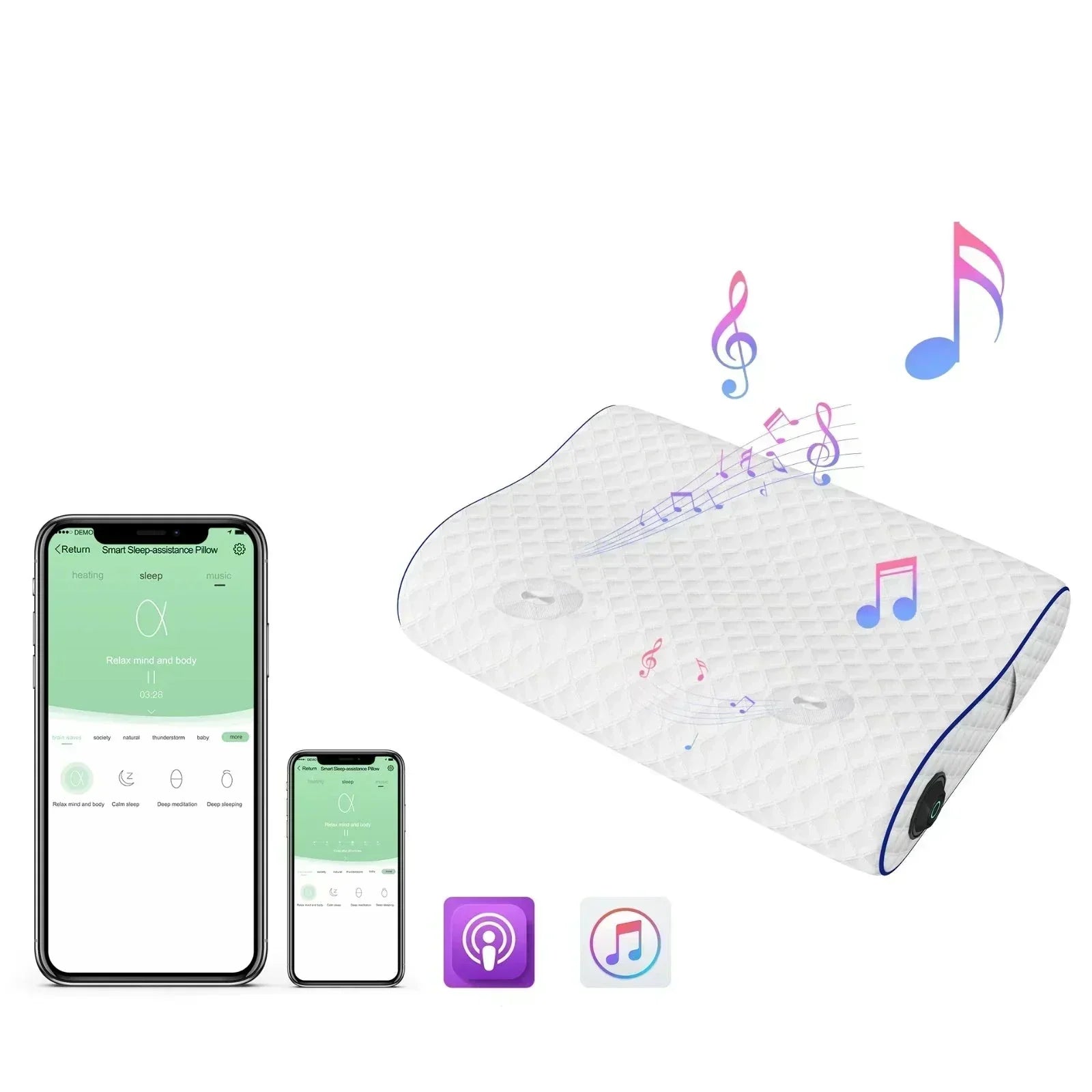 Vellora Premium Memory Foam Pillow with Integrated Speaker