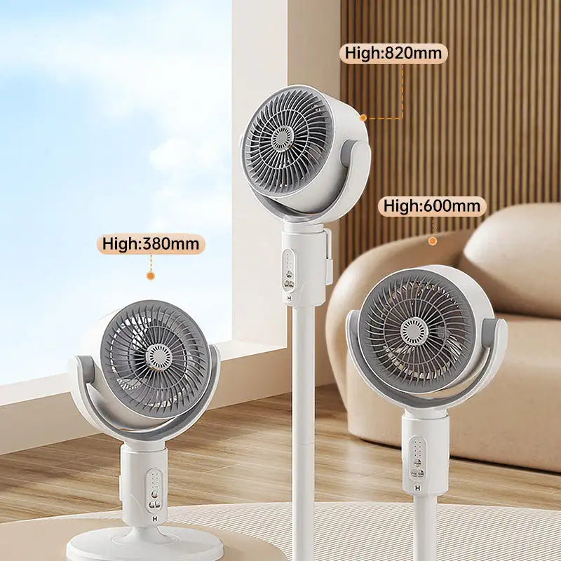 ZephyrWave 5-Speed Rechargeable Oscillating Fan Remote Timer