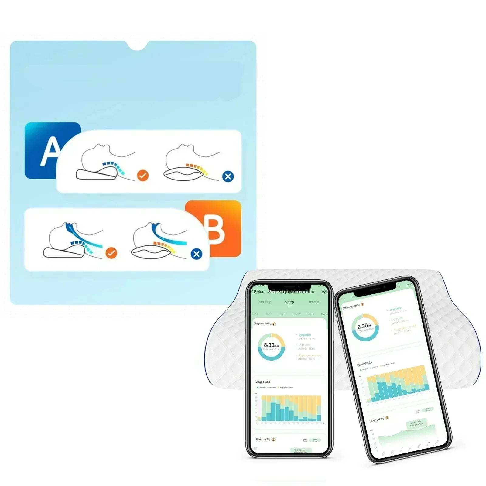 Vellora Premium Memory Foam Pillow with Integrated Speaker