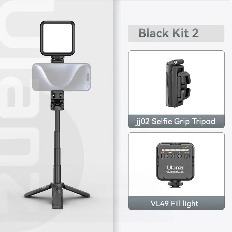 Skuggor Bluetooth Selfie Stick Tripod With 4-Section Telescoping Rotating Handle For Stable Shots