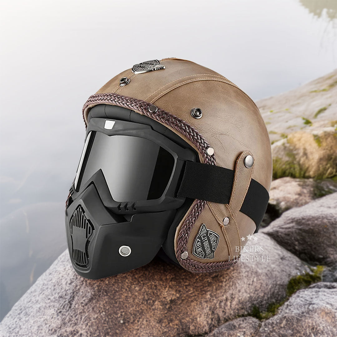 Skuggor Classic Retro AeroNova Helmet DOT and ECE Certified