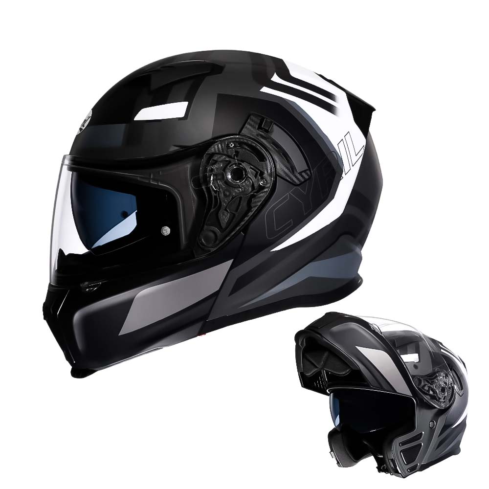 Skuggor Dual Visor Modular Flip-Up Helmet With DOT And ECE Certification
