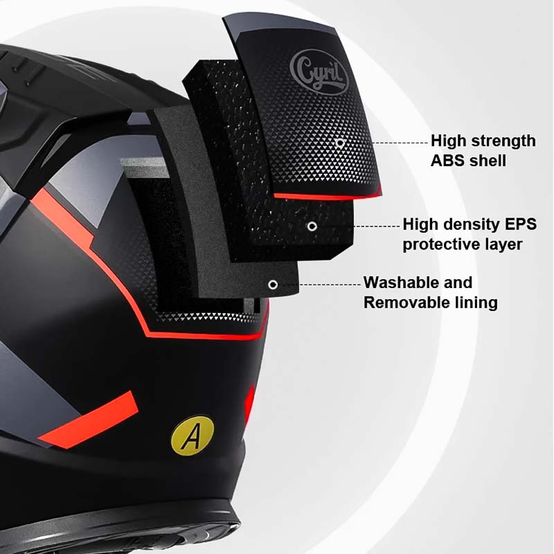Skuggor Dual Visor Modular Flip-Up Helmet With DOT And ECE Certification