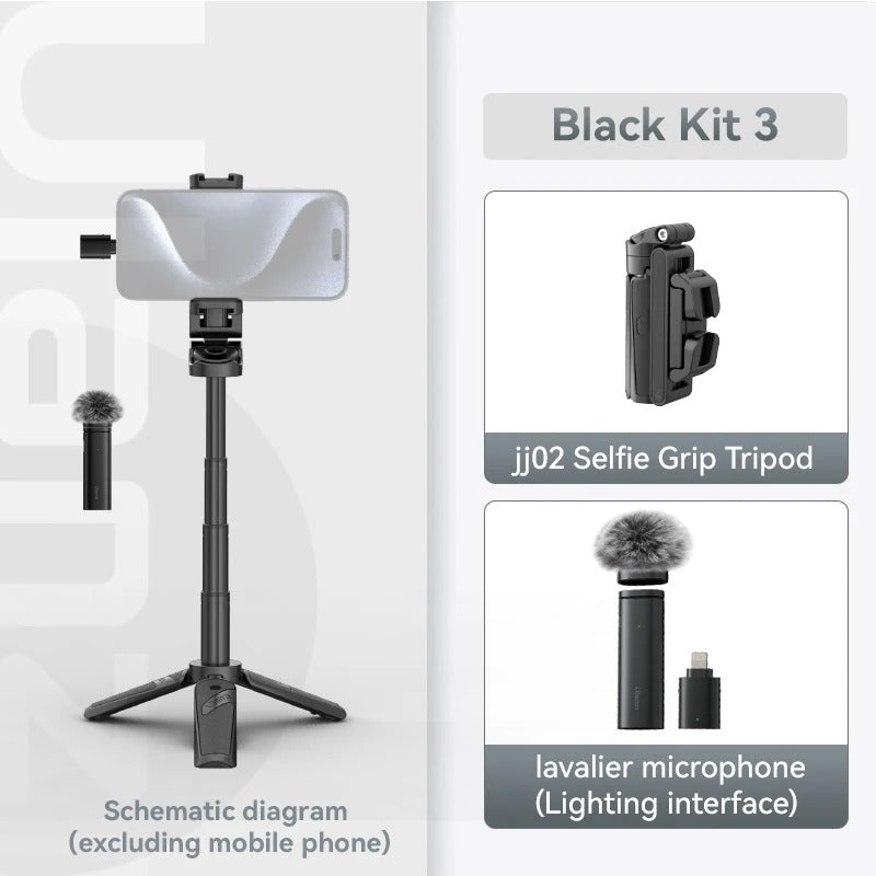 Skuggor Bluetooth Selfie Stick Tripod With 4-Section Telescoping Rotating Handle For Stable Shots