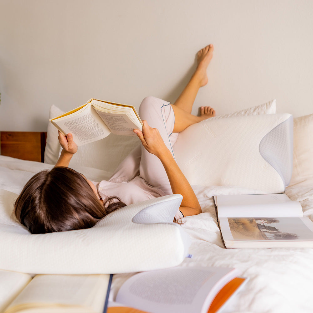 Skuggor Dual Function Memory Foam Cervical Pillow for Adjustable Orthopedic Neck Support