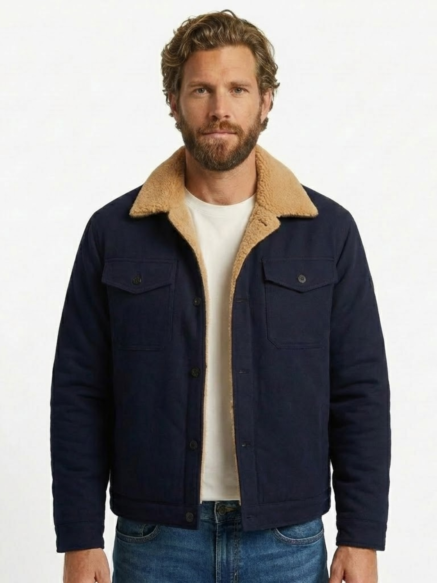 Men's Sherpa-Lined Bomber Jacket