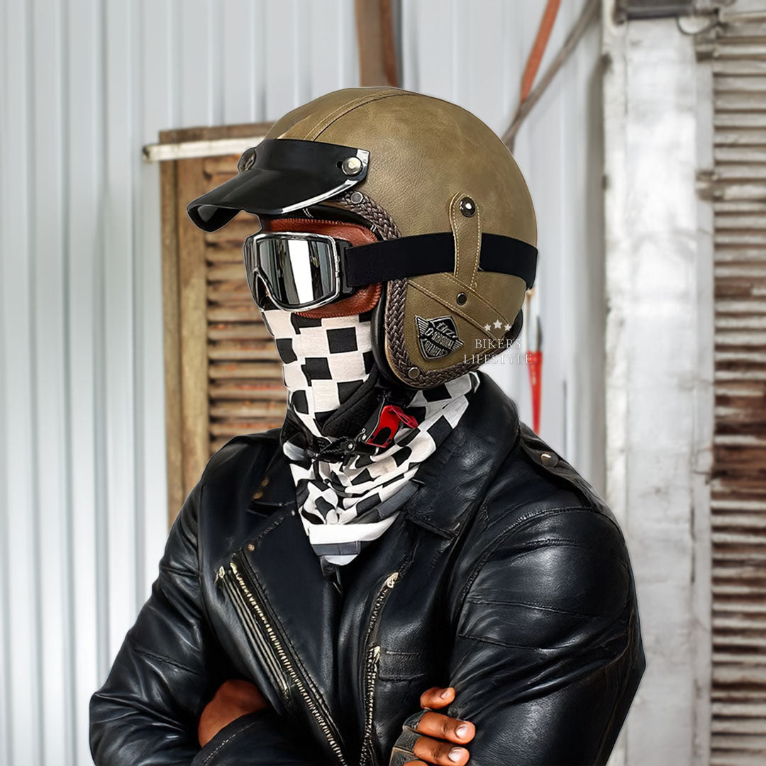 Skuggor Classic Retro AeroNova Helmet DOT and ECE Certified