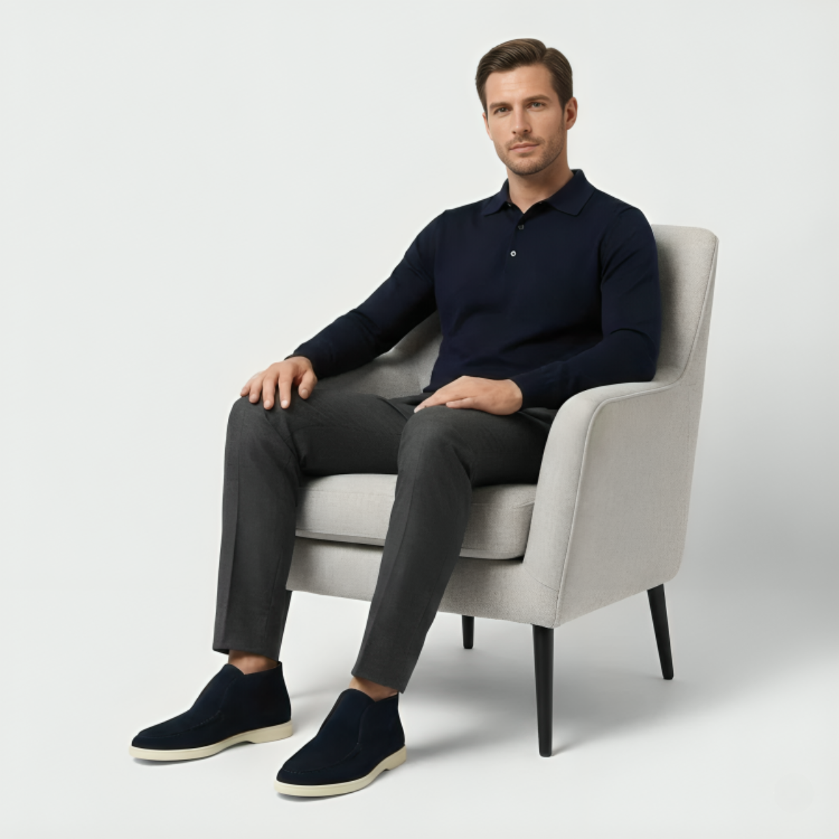 Men’s Suede Ankle Loafers