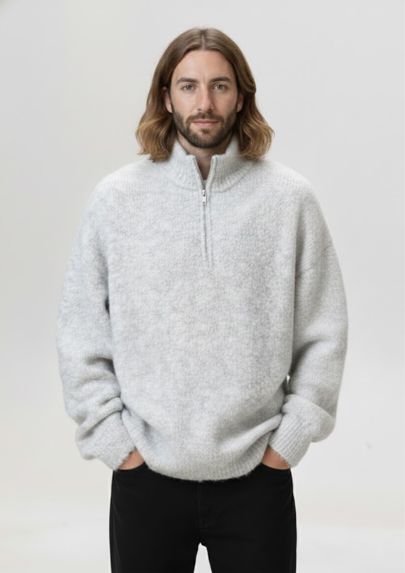 Heavyweight Half-Zip Knit Sweater