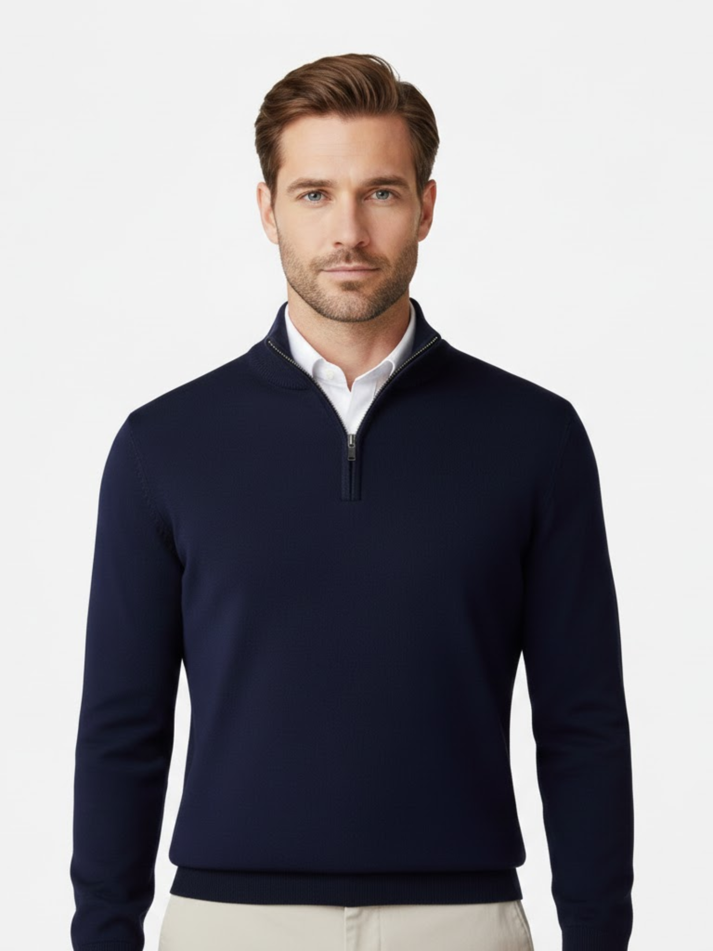 Men's Cashmere Blend Half-Zip Sweater