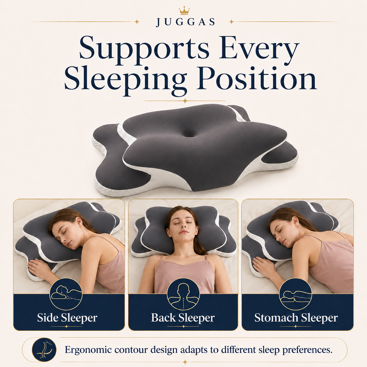Skuggor Ergonomic Cervical Memory Foam Pillow