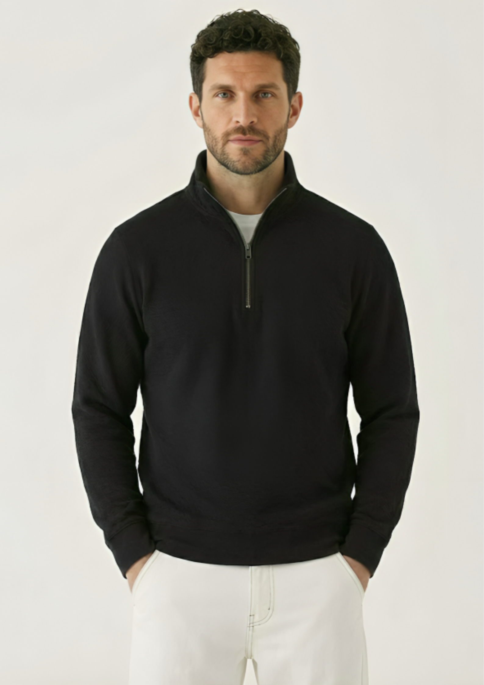 Air Layer Half-Zip Stand Collar Sweatshirt