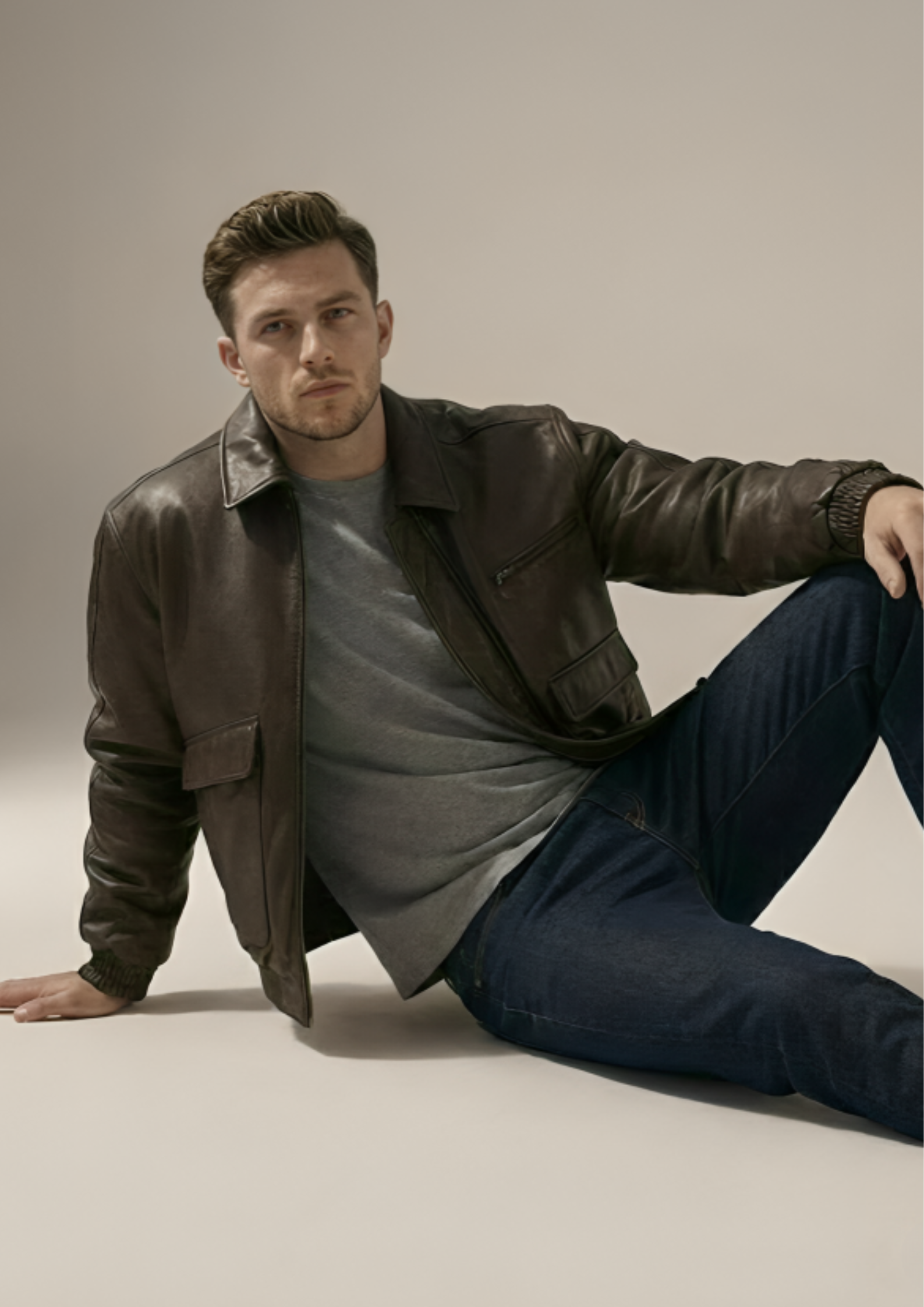 Urban Edge Faux Leather Bomber Jacket